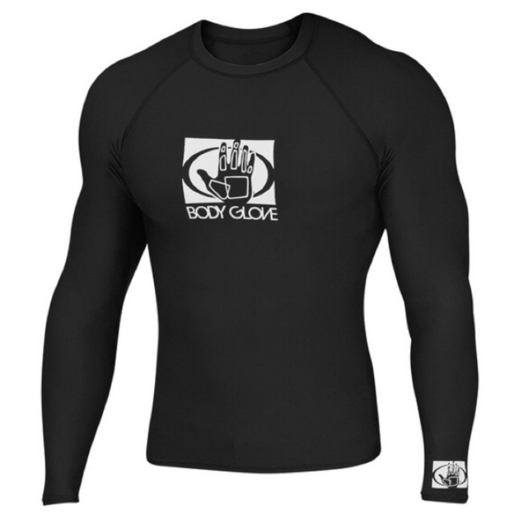 BODY GLOVE Black Fitted Rash Guard Long Sleeve